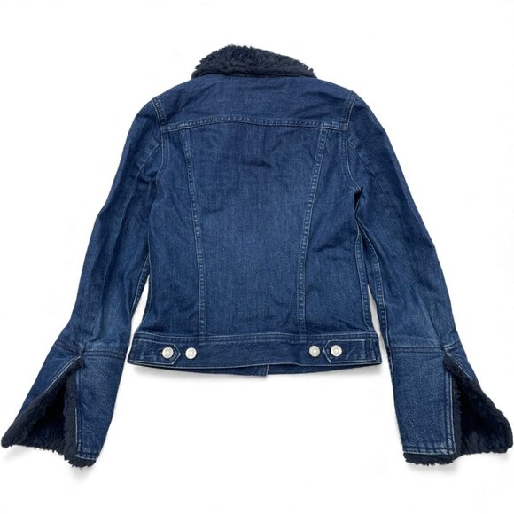 J. Crew Denim Jean Jacket With Faux Fur Collar & Cuffs Women's 2XS XXS - Picture 8 of 8